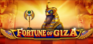Pirâmides majestosas sob o pôr do sol no slot Fortune of Giza.